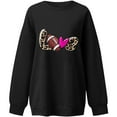 thumbnail image 3 of EQWLJWE Chandails en Molleton de Football pour Femmes Décontracté Imprimé Léopard Col Rond Chandail en Molleton Ample Doux Manches Longues Pull Tops Chemises Halloween Chandails en Molleton pour Femmes, 3 of 4