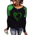 thumbnail image 2 of Craaazy Women's St Patricks Day Shirts Comfy Shamrock Prints Casual Tops Gifts, 2 of 9