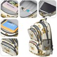 thumbnail image 4 of Butterfly and Leaf Yellow Pattern Backpack for School, Cute School Bag with Adjustable Shoulder Straps and Padded Back, 16.9"x12.6"x5.9", 4 of 5