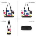 thumbnail image 6 of FORMRS Canvas Laptop Tote Bag for Women with 15.6" Computer Compartments Shoulder Handbag, Blue Retro Shapes, 6 of 7