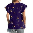 thumbnail image 4 of Blouse d'Été Grande Taille à Manches Courtes pour Femmes Mode Décontractée Col Rond à Volants Manches Courtes Imprimée Pull Col en V T-Shirt Femmes en Solde, 4 of 6