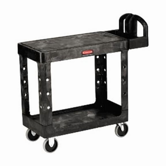 Rubbermaid Commercial Products  Heavy-Duty Flat Shelf Utility Cart - Black - 54in.W x 25-1/4in.D x 36in.H