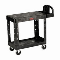 Rubbermaid Commercial Products Heavy-Duty Flat Shelf Utility Cart - Black - 54in.W x 25-1/4in.D x 36in.H