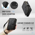 thumbnail image 4 of CaseMe PU Leather For iPhone Duo Wallet Phone Case, With Wristlet Lanyard, Zipper Card Holder Magnetic Flip Cover,Black,For iPhone Duo, 4 of 7