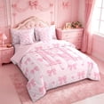 thumbnail image 2 of Manfei Pink Loves Print 7 Pieces Bedding Comforter Set For Kids,Letter N Personalized Initial Girls Full Bedding Set,Pink Reversible, 2 of 7