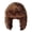 Coffee, variant on Plush Lei Feng Hat Solid Color Women Winter Hat Thermal Faux Fox Fur Beanie Hat with Long Ear Protection