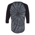thumbnail image 3 of Dyenomite Tie Dye Three-Quarter Sleeve Raglan T-Shirt 660VR, 3 of 3