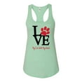thumbnail image 2 of Wild Bobby, Love My Cat Stole My Heart Red Footprints Animal Lover Ladies Racerback Tank Top, Mint, Large, 2 of 3