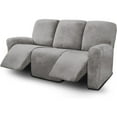 thumbnail image 4 of SUSUZI Recliner Sofa Covers 8-Pieces Stretch Large Couch Covers Anti-Slip Fitted 3 Seats Reclining Slipcovers Soft Jacquard Pattern Furniture Protector, Gray, 4 of 5