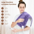 thumbnail image 3 of RENPHO Heating Pad for Back Pain Relief & Period Cramps, HSA FSA Eligible, Heat Pad for Neck and Shoulder,12"x24",Christmas Birthday Gifts for Women Men, White Purple, 3 of 10