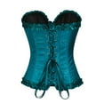 thumbnail image 3 of LEKDFST A Lace Corset Tops for Women Floral Renaissance Lace Up Boned Overbust Corset Bustier S, 3 of 4
