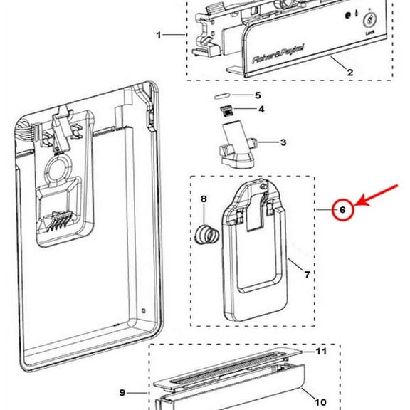 FISHER AND PAYKEL 838114 LEVER ASSY WATER DISPENSER - GENUINE OEM PART
