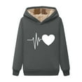 thumbnail image 2 of JUSLIO Warm Shirts for Women Thermal Hoodies Sweatshirts Graphic Long sleeve Sweatshirts Dark Gray XL, 2 of 3