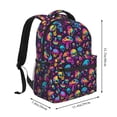 thumbnail image 2 of Haiem rainbow color mushroom Skull Printed School Backpack,Casual Travel Lightweight Backpack,Durable Comfortable Multifunctional Backpack,Laptop Backpack, 2 of 5