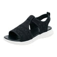 thumbnail image 7 of Womens Wedge Chunky Platform Sandals Firm Knit Upper Memory Foam Shoes Lightweight Summer Athletic Walking Sneakers Black Size 8.5, 7 of 7