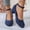 Blue, variant on Women Suede Mary Jane Shoes, Round Toe Block Heel Charm Pendant Pumps, Adjustable Buckle Strap Dress Casual Footwear, Comfortable Spring Summer Zapatos de Mujer