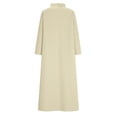 thumbnail image 7 of Womens Summer Linen Dress - Oversized Boho Long Sleeve V-Neck Tiered Ruffle Irregular Hem Maxi Long Sundress, 7 of 7