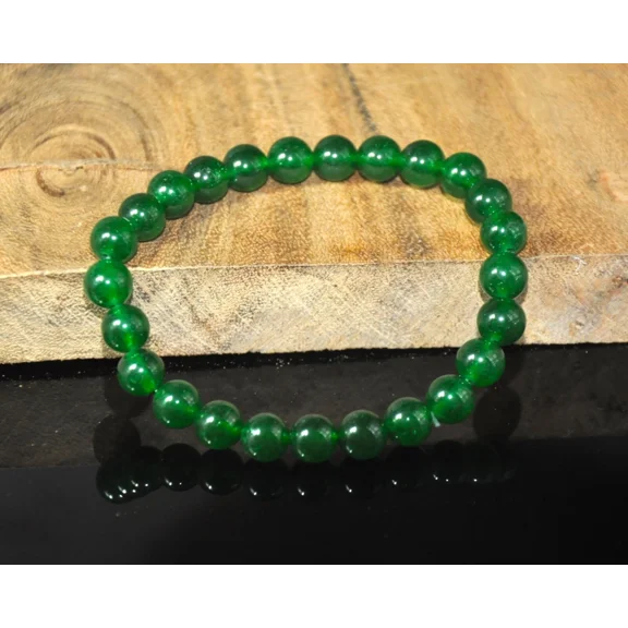 ROYALGEMSTONE Handmade Emerald Beaded Bracelet, Sterling Silver Chain, Green Gemstone Bracelet