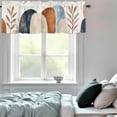 thumbnail image 6 of Valance Curtains for Windows Mid Century Kitchen Curtians Window Treatment Modern Boho Abstract Leaf Topper Curtain Rod Pocket Valances for Kitchen Bathroom Living Room 42x18in, 6 of 9