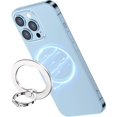 thumbnail image 1 of CHL-Magnetic Phone Ring Grip 360° Rotation Phone Ring Holder Adjustable Magnetic Finger Kickstand Compatible for Magsafe Case, iPhone 14/14 Pro/14 Pro Max/14 Plus, Most Smartphones (Silver), 1 of 4
