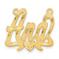 thumbnail image 2 of 14k Yellow Gold Satin Diamond-cut Heart Name Plate XNA177Y, 2 of 4