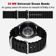 thumbnail image 3 of Ocean Band for Samsung Galaxy Watch 7 6 5 4 FE Band 40mm 44mm/Galaxy Watch 6 4 Classic Band 47mm 46mm 43mm 42mm/Watch 5 Pro 45mm/3 41mm/Active,20mm Silicone Sport Strap Bracelet Wristband Men Women, 3 of 8