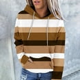 thumbnail image 2 of GigrtiJin Women's Striped Hooded Sweatshirt Long Sleeves Casual Pullover Loose Sweatshirts Tops with Pockets, 2 of 6