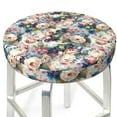 thumbnail image 3 of Fotbe Rose Flowers Stool Covers Round,Waterproof Round Bar Stool Covers Bar Chair Covers Washable Stool Cushion Slipcover for 12-14 Inch Chair-13 inch, 3 of 7