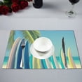thumbnail image 1 of YUSDECOR Summer Colorful Surfboards on Tropical Beach with Palm Tree Placemats Table Mats for Dining Room Kitchen Table Decoration 12x18 inch,Set of 4, 1 of 4