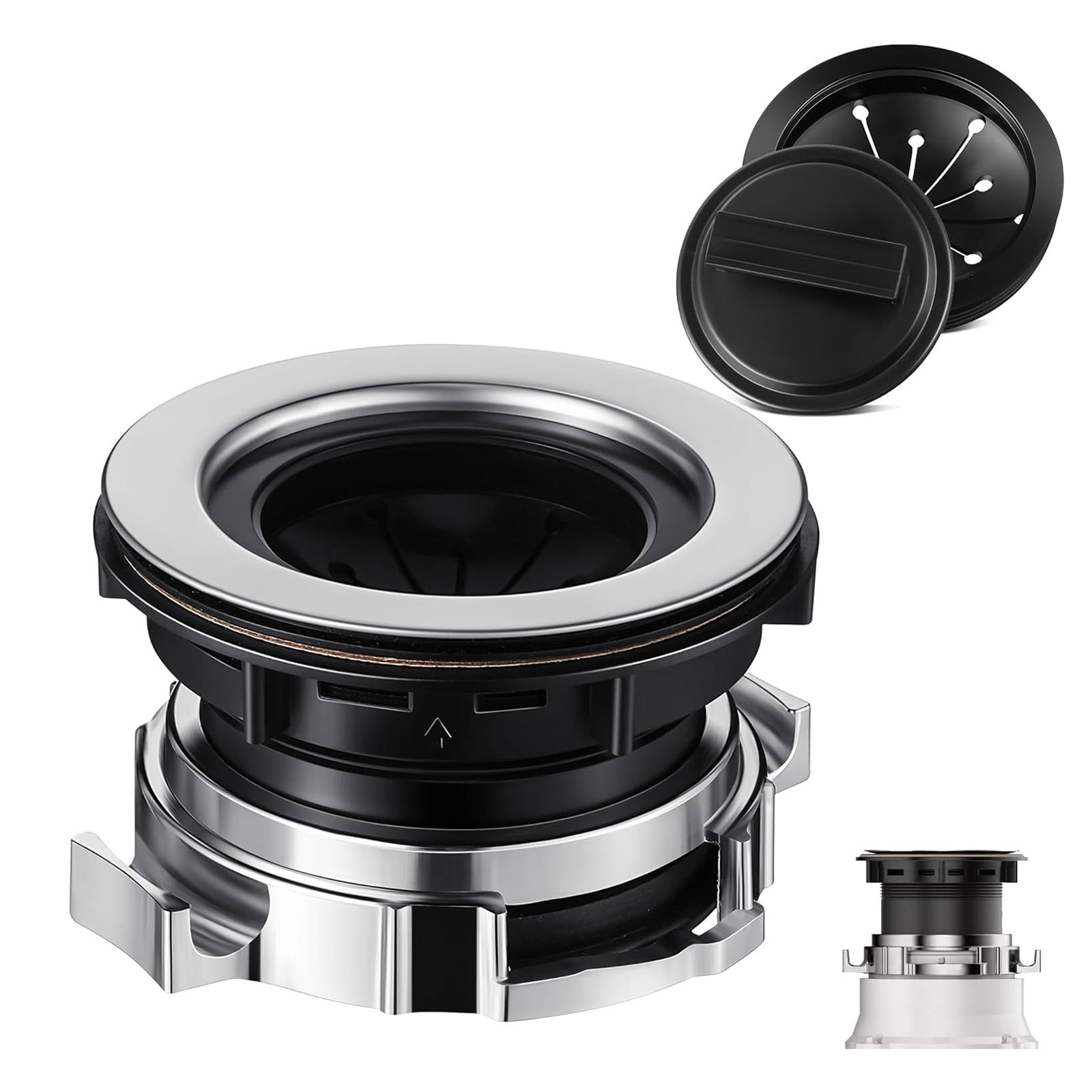 Garbage Disposal Sink Flange Set with Garbage Disposal Stopper Waste Disposer Part Flange Drain Lock Nut