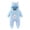 Blue, variant on Mgmyaa Toddler Baby Boys Girls Jumpsuit Solid Color Fleece Hooded Romper Bear Ear Zipper Footed Jumpsuit Warm Outfit