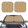 thumbnail image 2 of Fotbe Brown Flowers 2-Piece Car Windshield Sun Shade | Sun Blocker for Car Windshield | Foldable Automotive Interior Accessories for Sun Protection-Small, 2 of 7