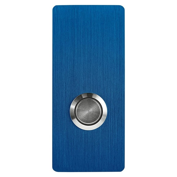 MSH Modern Stainless Hardware Model R7 Blue Anodized Aluminum Doorbell Button 1.37” x 3.14” x 5/32” (4mm Thick)