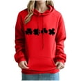thumbnail image 4 of VBTAPA Women's St. Patrick's Day Hoodies Irish Shamrock Graphic Casual Long Sleeve Hooded Pullover Sweatshirts with Kangaroo Pocket Red S, 4 of 5