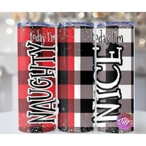 20oz Stainless Steel Tumbler with Naughty or Nice design
