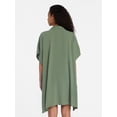 thumbnail image 3 of Time and Tru Women's Green Button-Down Coverup, Summer Fashion, Size Options: XXL/XXXL, 3 of 5