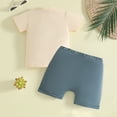 thumbnail image 6 of Nwiuh Baby Boy First Birthday Outfit Funny Embroidery Short Sleeve Shirt and Waffle Shorts One Year Old Birthday Clothes (Blue, 12-18 Months), 6 of 8