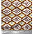 thumbnail image 1 of Soimoi Silk Fabric Aztec & Ikat Kilim Print Fabric by Yard 42 Inch Wide, 1 of 1