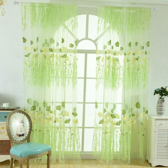 2 Pcs Sheer Curtains 78 x 39 Tulip Voile Tulle Sun-Shading Window Curtain for Bedroom Living Room Balcony Kitchen