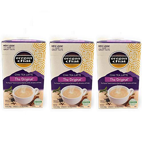 Oregon Chai Original Chai Tea Latte Mix 3 Pack (3 pack, 8 count each) On the Go Instant Chai