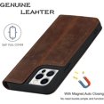 thumbnail image 4 of Compatible with iPhone 12 Pro Max Wallet Case,[3 Card Slots] [1 Cash Pocket] [Stand Feature] Magnetic Top Layer Leather Cover Shockproof Cat Eye Style Case for iPhone 12 Pro Max,6.7 inch Brown, 4 of 17