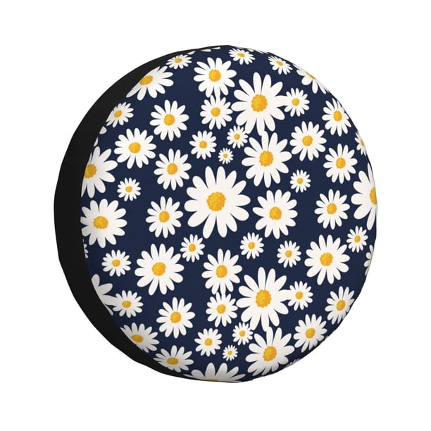 Balery Daisy Floral Cubiertas para Neumáticos - Protector Resistente para Neumáticos de Camioneta, SUV, Remolque, Camper y RV-15 inch