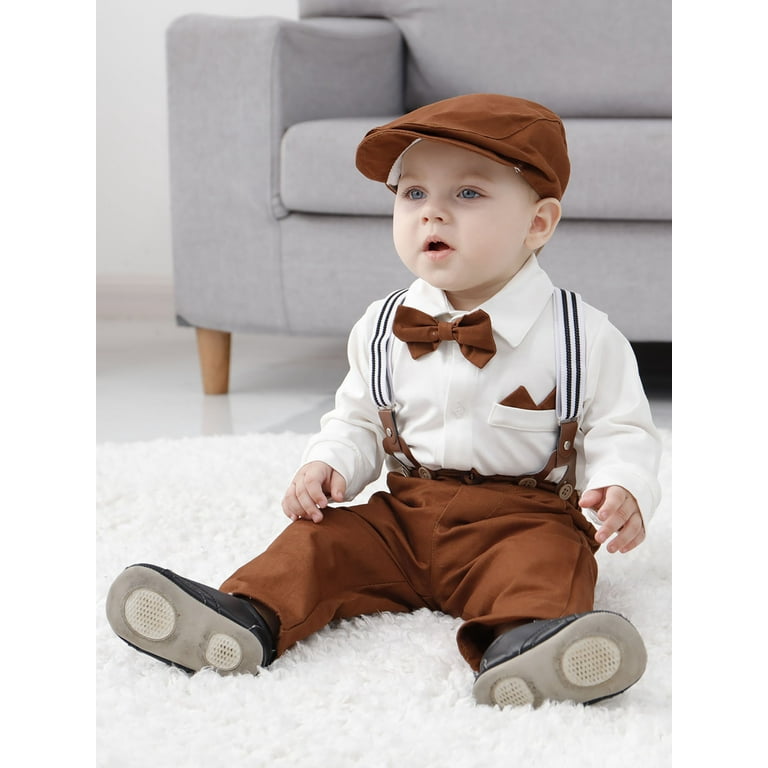Baby boy bow tie and suspenders outfit hotsell