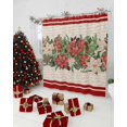 thumbnail image 3 of Christmas Shower Curtain Poinsettia Flower Pine Cone Shower Curtains for Bathroom Decor Berry Christmas Decoration Bath Curtains Sets with Hooks Waterproof, 72x84 in, 3 of 6