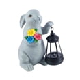 thumbnail image 1 of Estatua de conejo para jardín, escultura animal, adorno de resina, accesorio para fotos con LED, Pascua gris, 1 of 9
