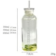 thumbnail image 3 of ACDANC 450/750ml Large Glass Water Bottle with Straw 2 Lids Clear Kawaii Drinking Bottle Leakproof Cup for Woman Girl 750-gray, 3 of 6