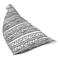thumbnail image 2 of Tribal Lounger Chair Bag, Prehistoric Aztec with Circles Triangles Tribal Folk Pattern, High Capacity Storage with Handle Container, Lounger Size, Charcoal Grey White, by Ambesonne, 2 of 5