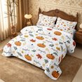 thumbnail image 3 of Erosebridal Autumn Pumpkin Bed Spread Queen 3pcs,Fall Harvest Queen Coverlet Set,Green White,1 Quilt and 2 Pillowcases, 3 of 7