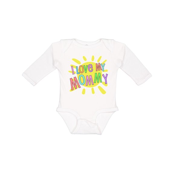 Inktastic I Love my Mommy- sun and rainbow letters Boys or Girls Long Sleeve Baby Bodysuit