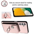 thumbnail image 5 of Designed for Samsung Galaxy A13 5G Case Wallet Credit Card Holder with Rotation Finger Ring Kickstand, Hidden Pocket Anti-Scratch PU Leather Shockproof Protective Cover for Galaxy A13 5G, Pink, 5 of 6